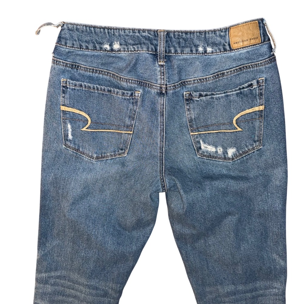 American Eagle Distressed Ripped Mom Jeans Women's Size 4 Button Fly - Picture 4 of 12